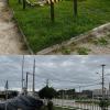 Corte y orillado de pasto en Condominio residencial.