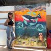 Mural para domo camping Bahía inglesa
