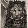 Retrato a carboncillo sekhmet, interpretación personal,