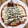 pasta de berenjena asada con salsa de sésamo
