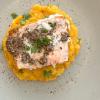 risotto de camote con salmón