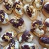 pasta de queso azul y cebolla caramelizada